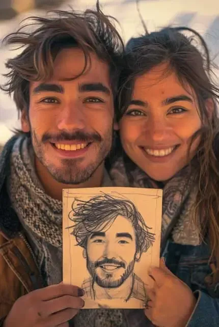 My Soulmate Profile works - couple matches with their soulmate sketch drawing